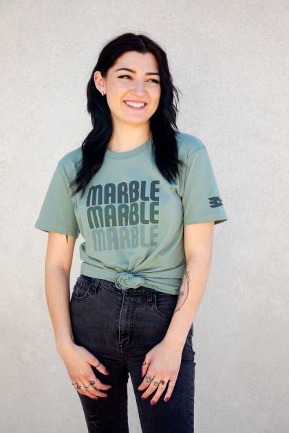 Green Triple Marble Tee - Front 5'4