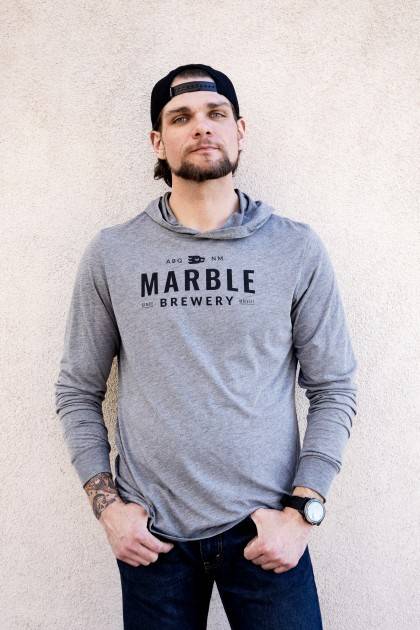 Marble Grey Lightweight Long Sleeve - Male Front - 6'2