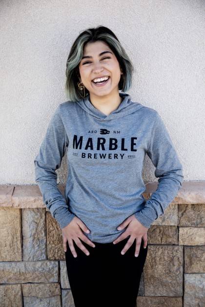 Marble Grey Lightweight Long Sleeve - Female Front - 4'11