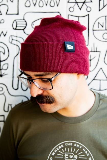 Marble Maroon Beanie - Front