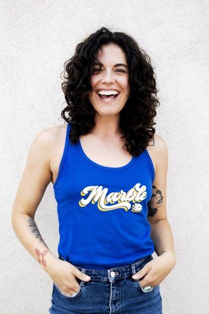 Women's Marble Royal Blue Tank - front